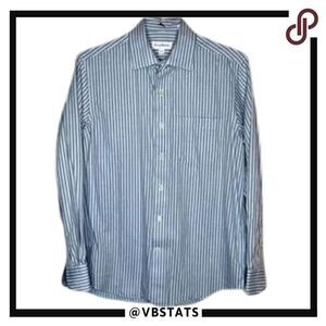 Tommy Bahama 15.5-34/35 Blue-White Striped LS